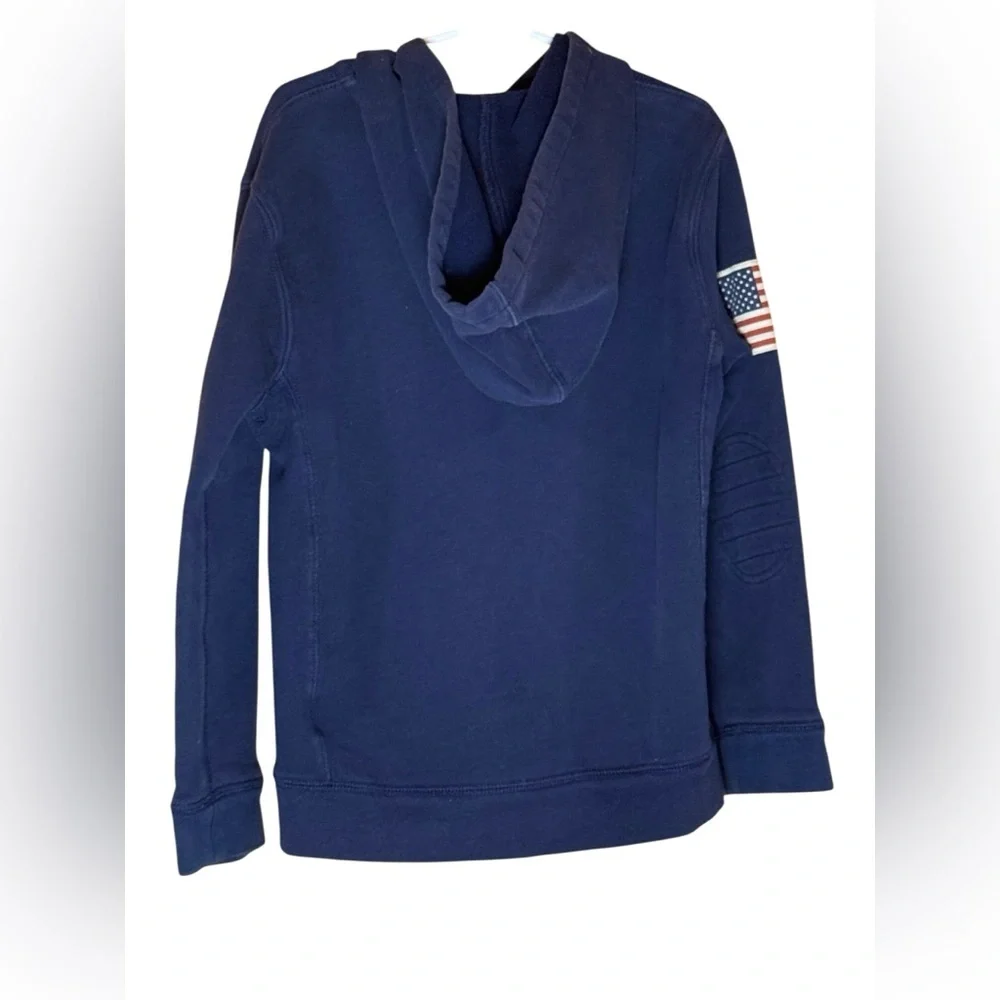 Polo Ralph Lauren Boys Navy Big Pony USA Flag Full Zip Hoodie Jacket Size‎ 7